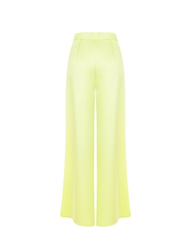 Calças Palazzo em Cetim com Pences Rinascimento