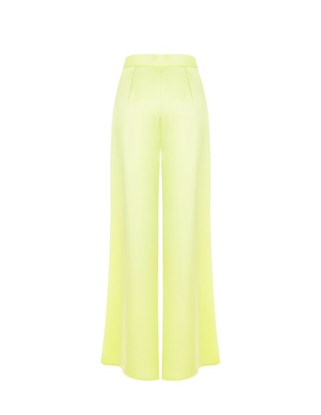 Calças Palazzo em Cetim com Pences Rinascimento