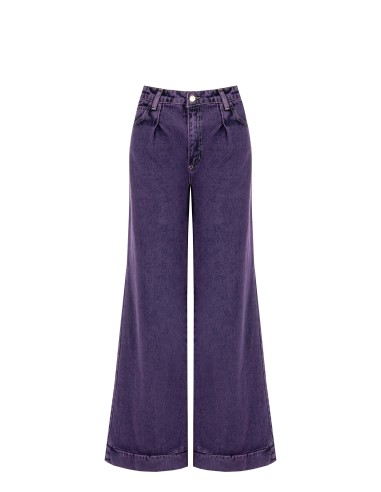 Jeans Palazzo Colorido Com Barra Alta Rinascimento