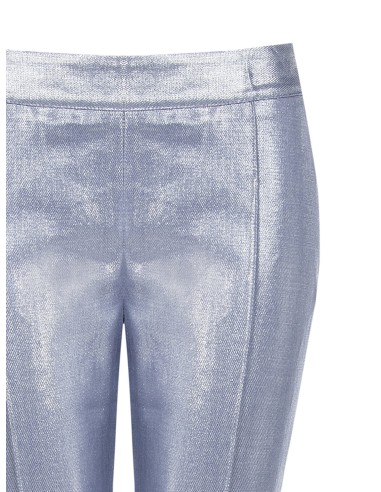 Calças flare em denim laminado Rinascimento