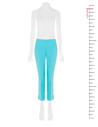 Calças Skinny Cropped em Tecido Técnico com Pequenas Fendas nos Tornozelos Rinascimento