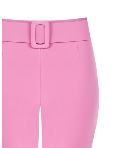 Calças Retas Em Tecido Técnico Com Cinto Rígido Coordenado Rinascimento