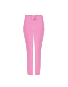 Calças Retas em Tecido Técnico com Cós Rígido Coordenado Rinascimento