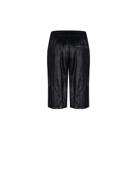 Bermudas retas em mistura de viscose laminada com elástico atrás Rinascimento