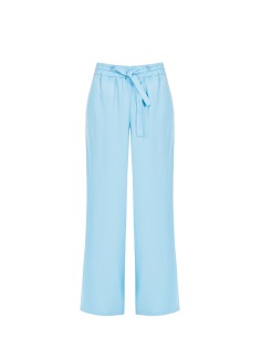 Calças Palazzo em cetim fosco com cordão e elástico Rinascimento