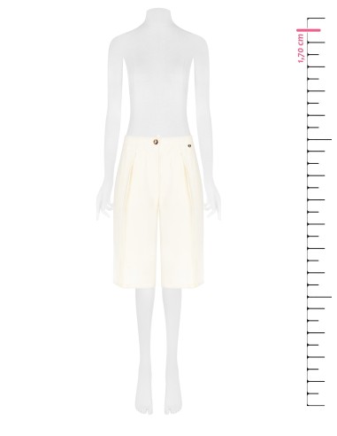 Bermuda fluida em modal com pinças e elástico atrás Rinascimento