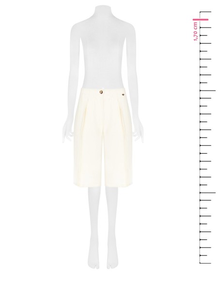 Bermuda fluida em modal com pinças e elástico atrás Rinascimento