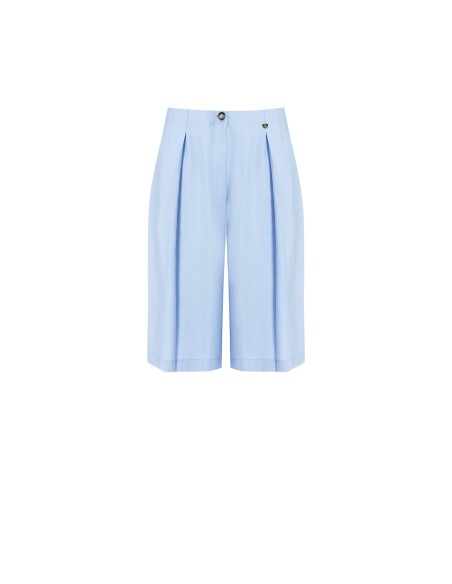 Bermudas fluidas em modal com pinças e com elástico atrás Rinascimento