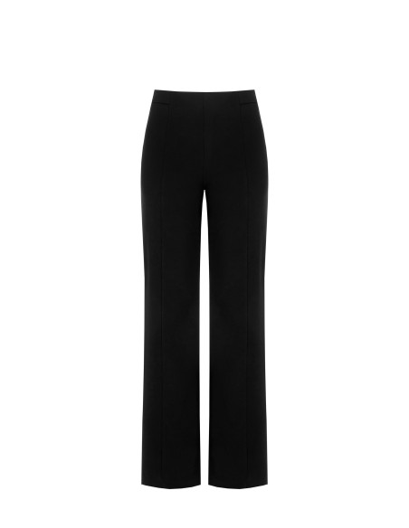 Calças Palazzo em Scuba Crepe com Elástico na Cintura Rinascimento