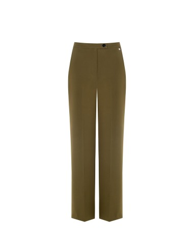 Calças palazzo em tecido bi-stretch com elástico atrás e bolsos Rinascimento