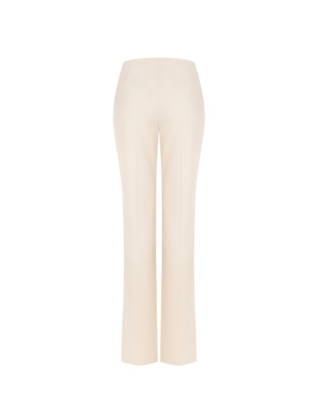 Calças Palazzo Em Scuba Crepe Sem Bolsos Rinascimento