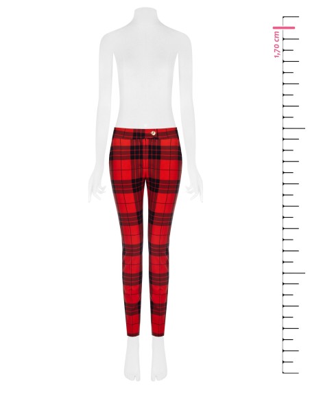 Calças skinny cropped tartan com botão dourado Rinascimento