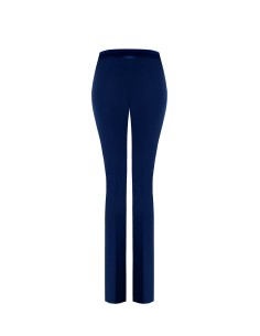 Calças evasé em tecido técnico com faixa na cintura em cetim Rinascimento 2