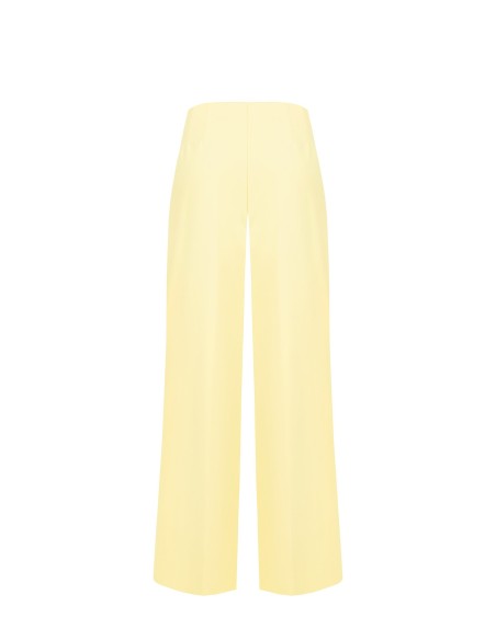 Calças Palazzo Em Tecido Poliviscose Com Fecho Lateral Rinascimento