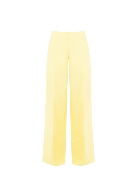 Calças Palazzo em tecido poliviscose com fecho lateral Rinascimento