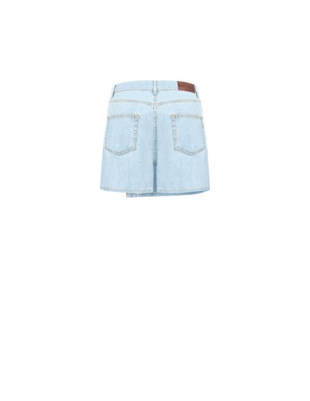 Minissaia-calça em ganga transpassada Rinascimento
