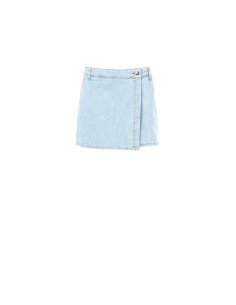 Minissaia-calça em Denim transpassada Rinascimento