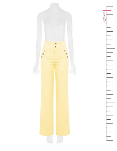 Jeans elásticos retos de cintura alta com botões Rinascimento