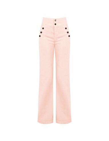 Jeans elásticos retos de cintura alta com botões Rinascimento