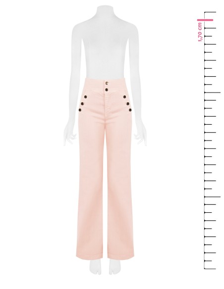 Jeans elásticos de corte direito e cintura alta com botões Rinascimento