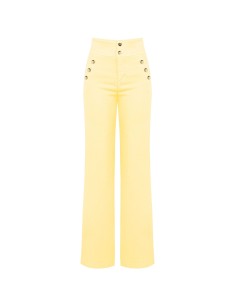 Jeans elásticos retos de cintura alta com botões Rinascimento