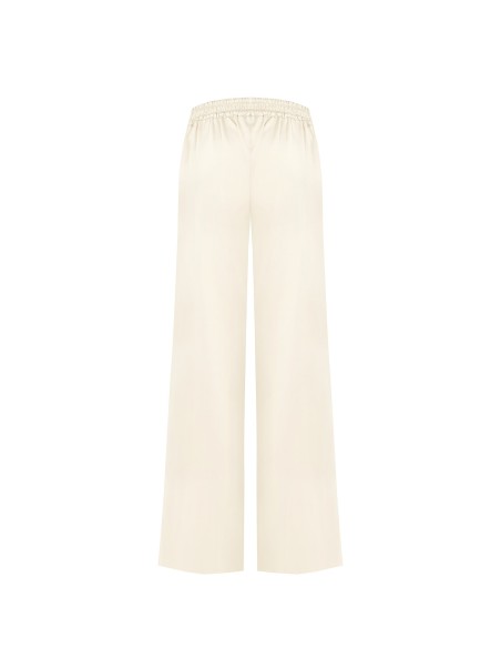 Calças palazzo em mistura de viscose com elástico atrás Rinascimento