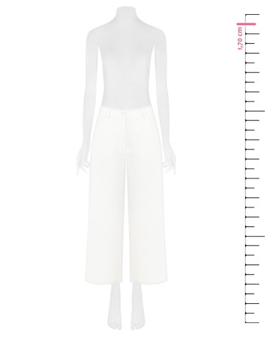 Calças Largas Cropped Em Denim Com Elástico Atrás Rinascimento