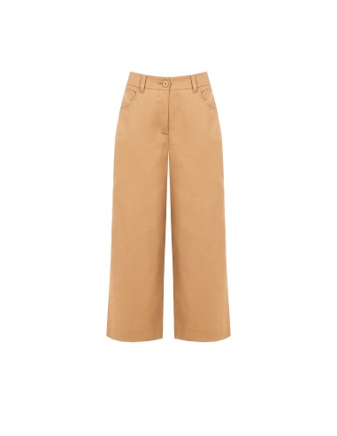 Calças largas cropped em ganga com elástico na parte de trás Rinascimento