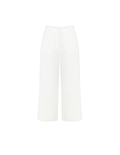 Calças largas cropped em ganga com elástico atrás Rinascimento