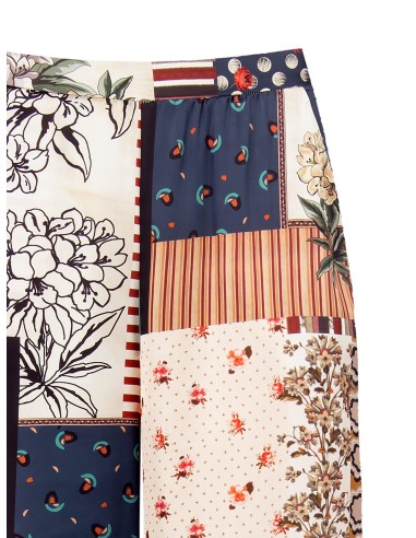 Calças Palazzo em cetim com bolsos Rinascimento