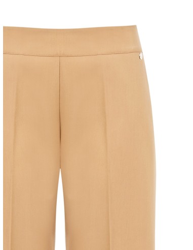 Calças palazzo em poliviscose com aplicação às riscas e bolsos Rinascimento