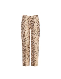 Calças Mom Fit Até ao Tornozelo com Estampado Animal em Algodão Rinascimento