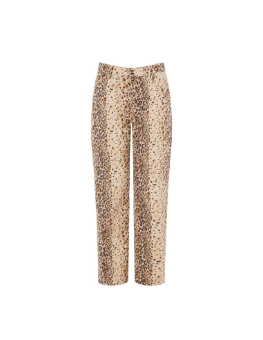 Calças Mom Fit Até ao Tornozelo com Estampado Animal em Algodão Rinascimento