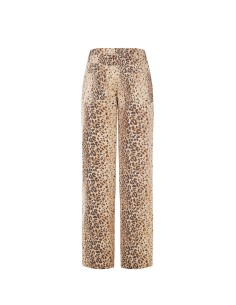 Calças retas com padrão de manchas em algodão Rinascimento 2