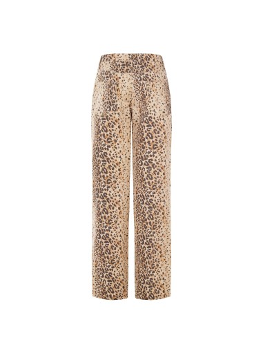 Calças retas com estampado malhado em algodão Rinascimento