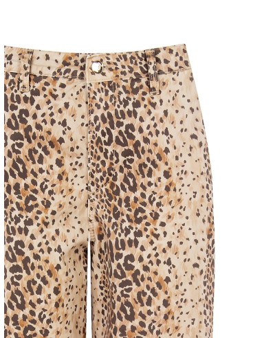 Calças retas com estampado malhado em algodão Rinascimento