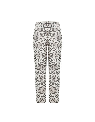 Calças Mom Fit até ao tornozelo com estampa de zebra em algodão Rinascimento