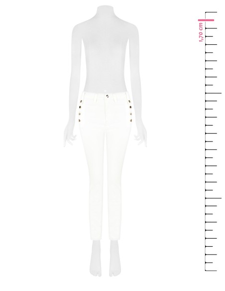 Calças Skinny Em Ganga Com Botões Nas Laterais Rinascimento