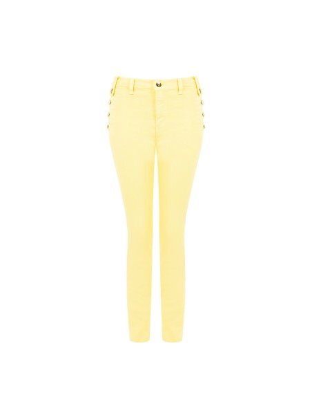 Calças skinny de ganga com botões nas laterais Rinascimento