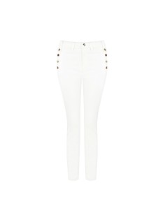 Calças skinny em denim com botões nas laterais Rinascimento