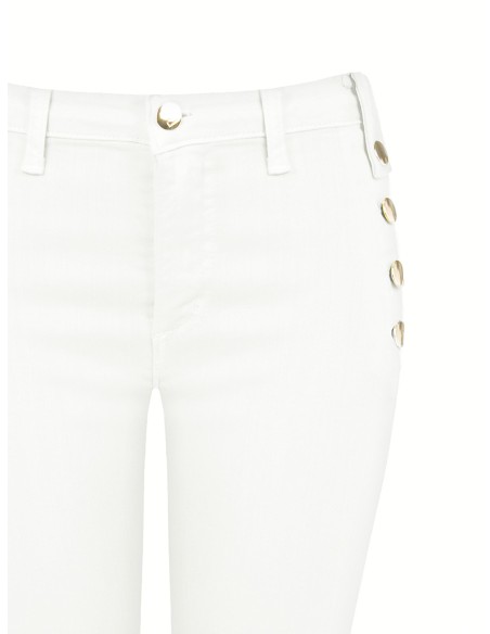 Jeans elásticos à boca-de-sino com botões Rinascimento