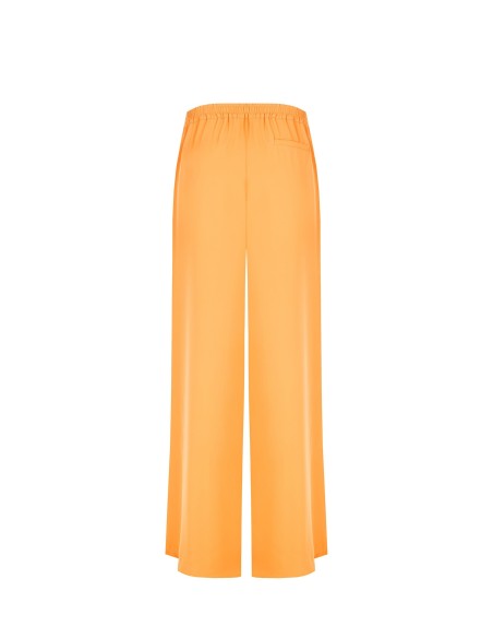 Calças Palazzo em tecido fluido com pinças e elástico atrás Rinascimento