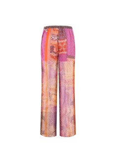 Calças Palazzo em Georgette Semitransparente com Shorts Integrados e Bolsos Rinascimento 2