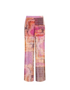 Calças Palazzo em Georgette Semitransparente com Shorts Integrados e Bolsos Rinascimento