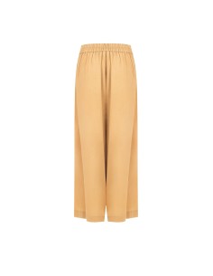 Calças Palazzo Extra Largas em Mistura de Viscose e Linho com Bolsos e Elástico na Parte de Trás Rinascimento 2