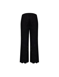 Calças Largas Cropped Em Mistura De Algodão Bordadas Com Flores E Vazadas Rinascimento 2