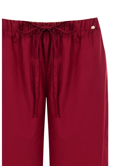 Calças Largas em Algodão com Cordão na Cintura Rinascimento