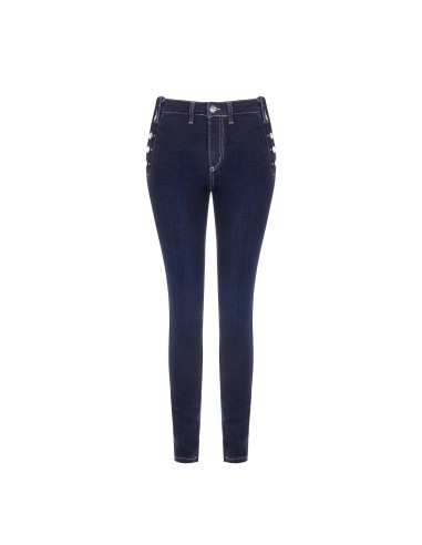 Jeans Skinny com Botões nas Ancas Rinascimento