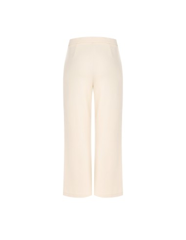 Calças Palazzo Cropped em Scuba Crepe com Elástico na Cintura Rinascimento