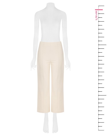 Calças Palazzo cropped em scuba crepe com elástico na cintura Rinascimento